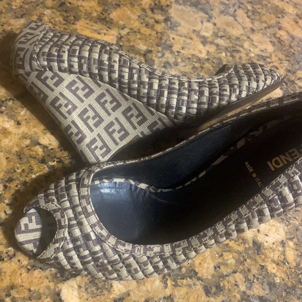 Fendi platform peep toe